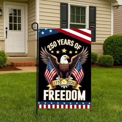 Custom 250 Years USA 250th Birthday 1776-2026 Eagle Garden Flag Gift for Family