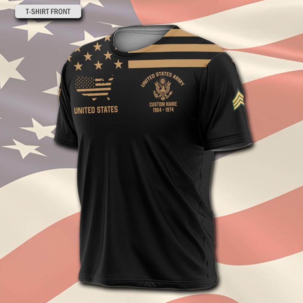 U.S Army – T-shirt –  Vintage Gold Statement