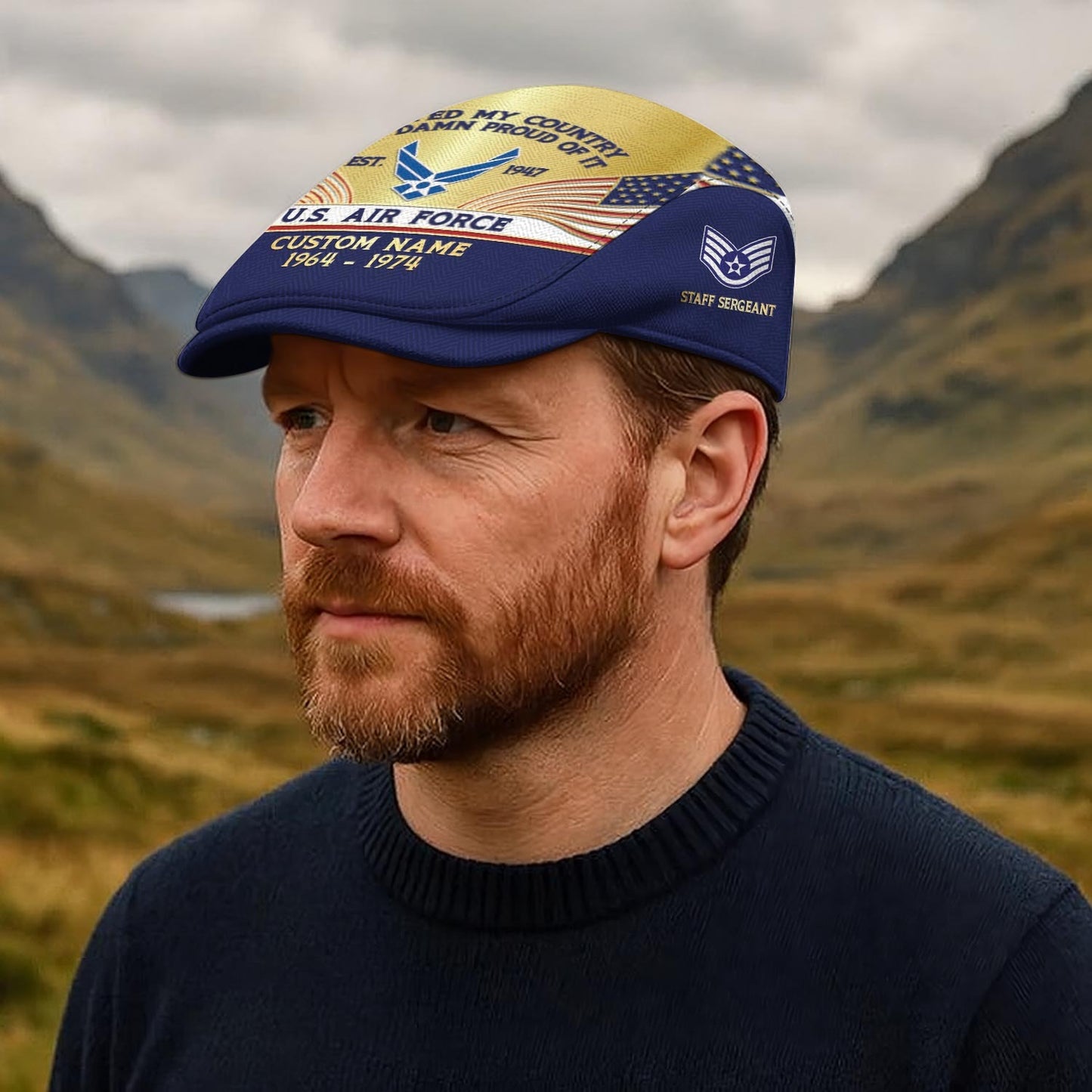 Custom U.S. Air Force Jeff Cap – Heritage Flag Emblem