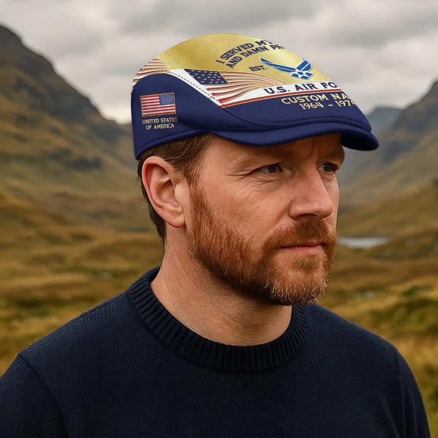 Custom U.S. Air Force Jeff Cap – Heritage Flag Emblem