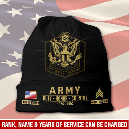 US Army – Beanie Hat – Veteran Tribute Patch