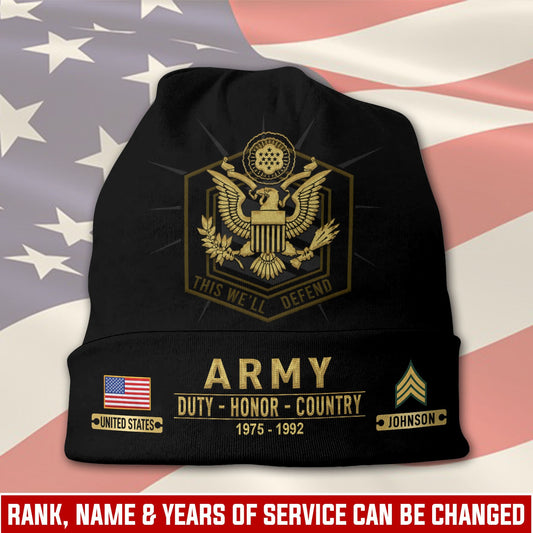 US Army – Beanie Hat – Veteran Tribute Patch