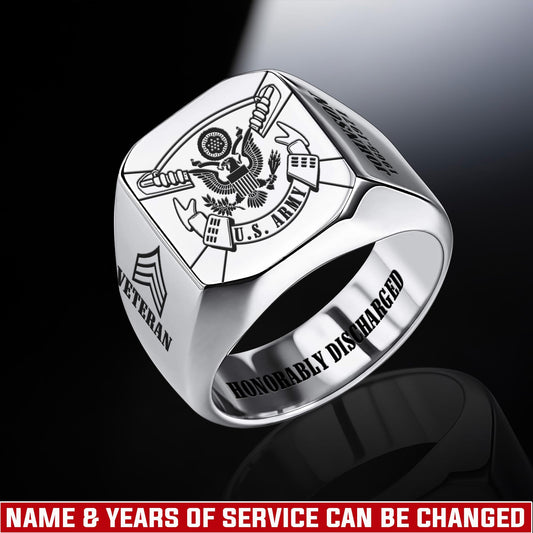 US Army – Engraved Men's Ring – Service Legacy Ring