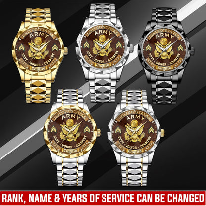 US Army – Diamond-Cut Bezel Watch – Duty Honor Country