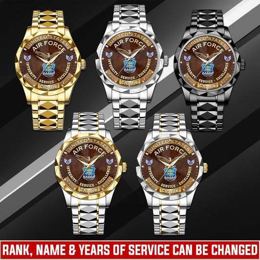 US Air Force – Diamond-Cut Bezel Watch – Duty Honor Country