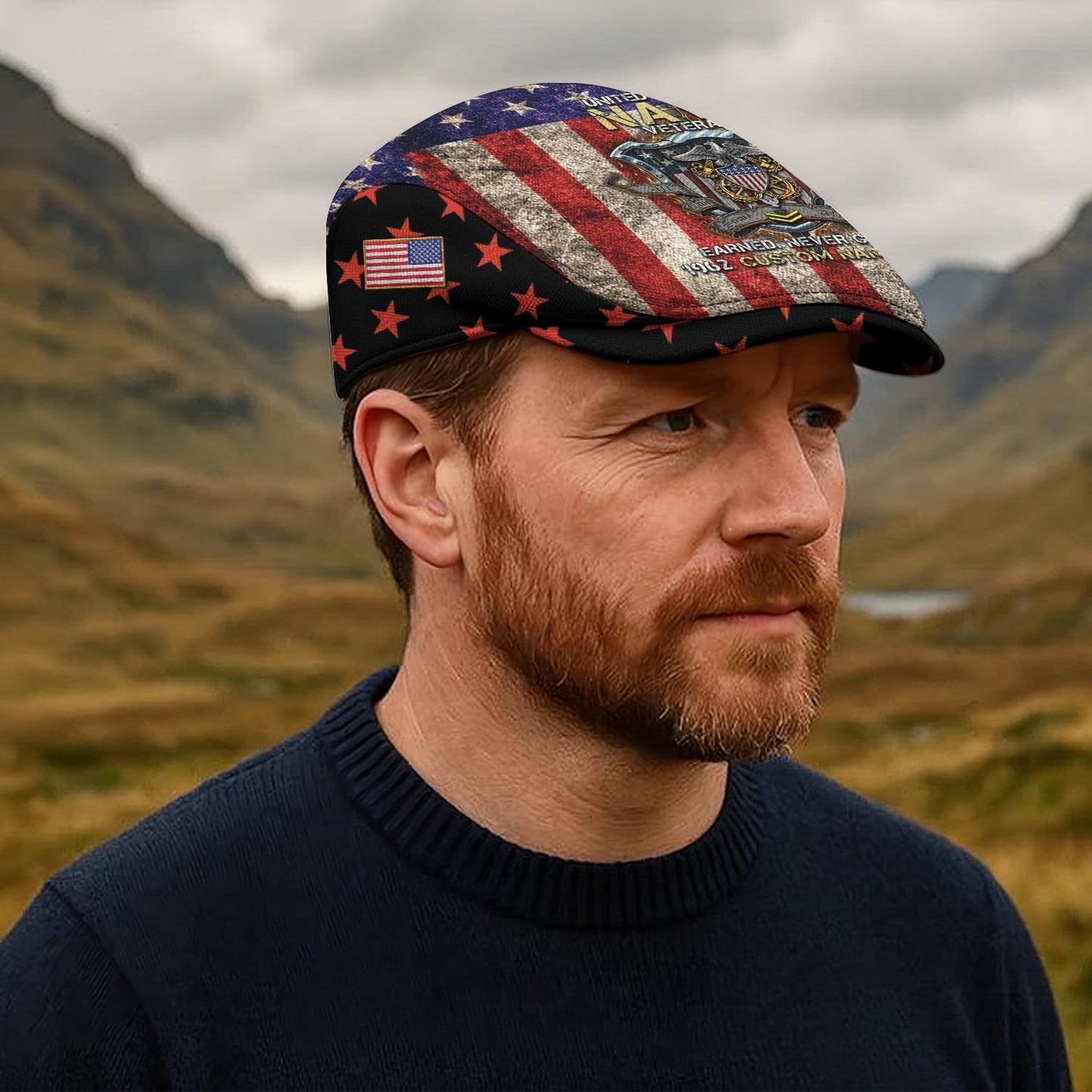 Custom U.S. Navy Jeff Cap –  Patriot Shield Design