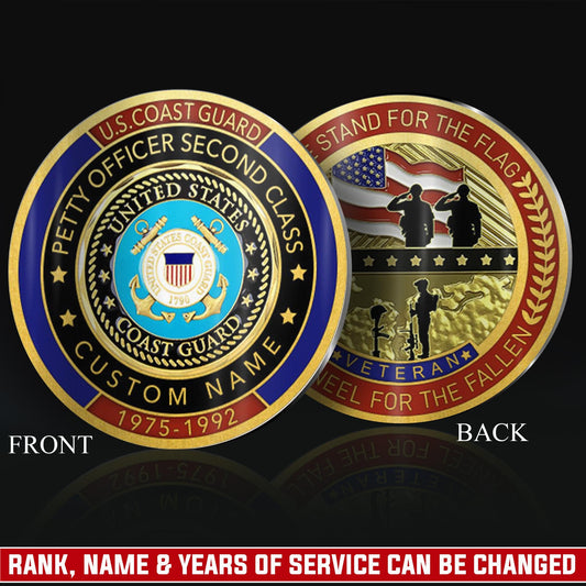 US Coast Guard – Military Printed Challenge Coin – We Stand For The Flag