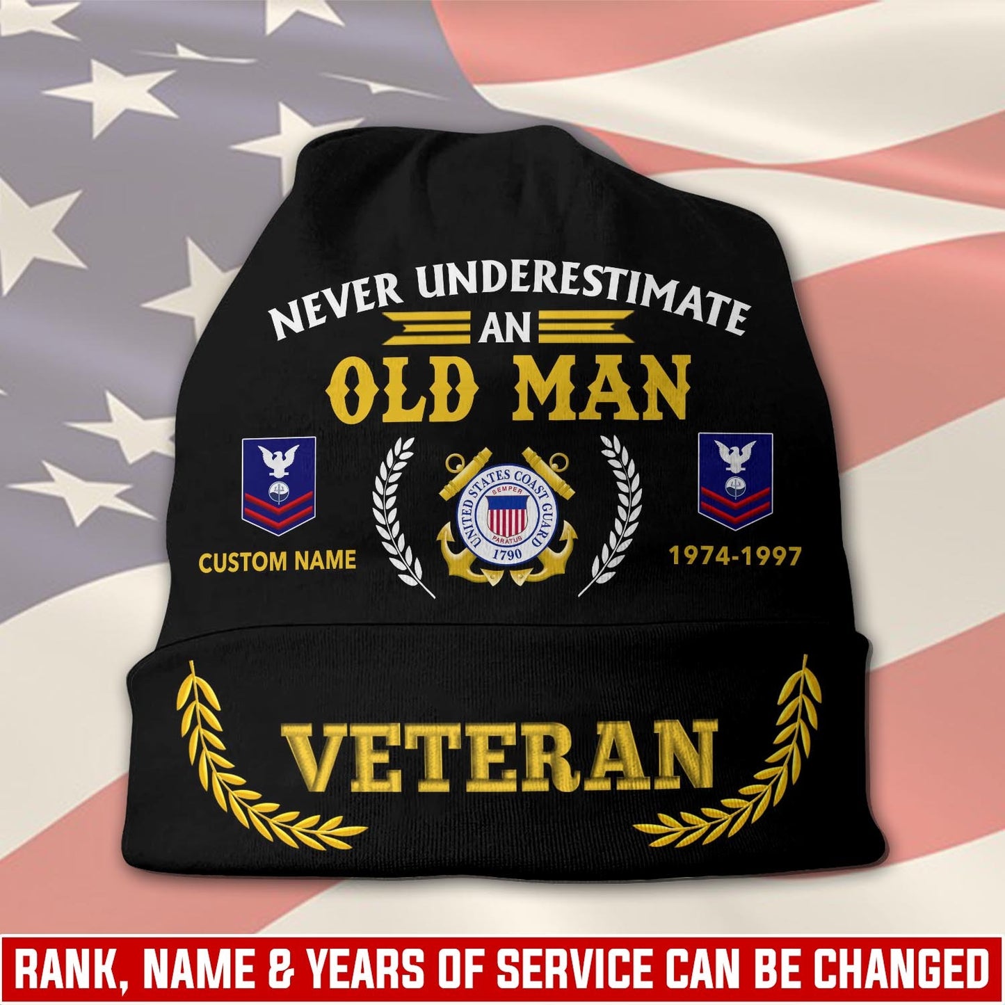 US Coast Guard – Beanie Hat –  NEVER UNDERESTIMATE