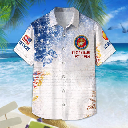 US Marine Corps – Hawaiian Shirt – Patriotic Ocean Vibe