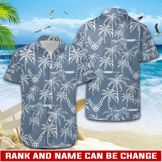 US Air Force – Hawaiian Shirt – Tropical Line Art