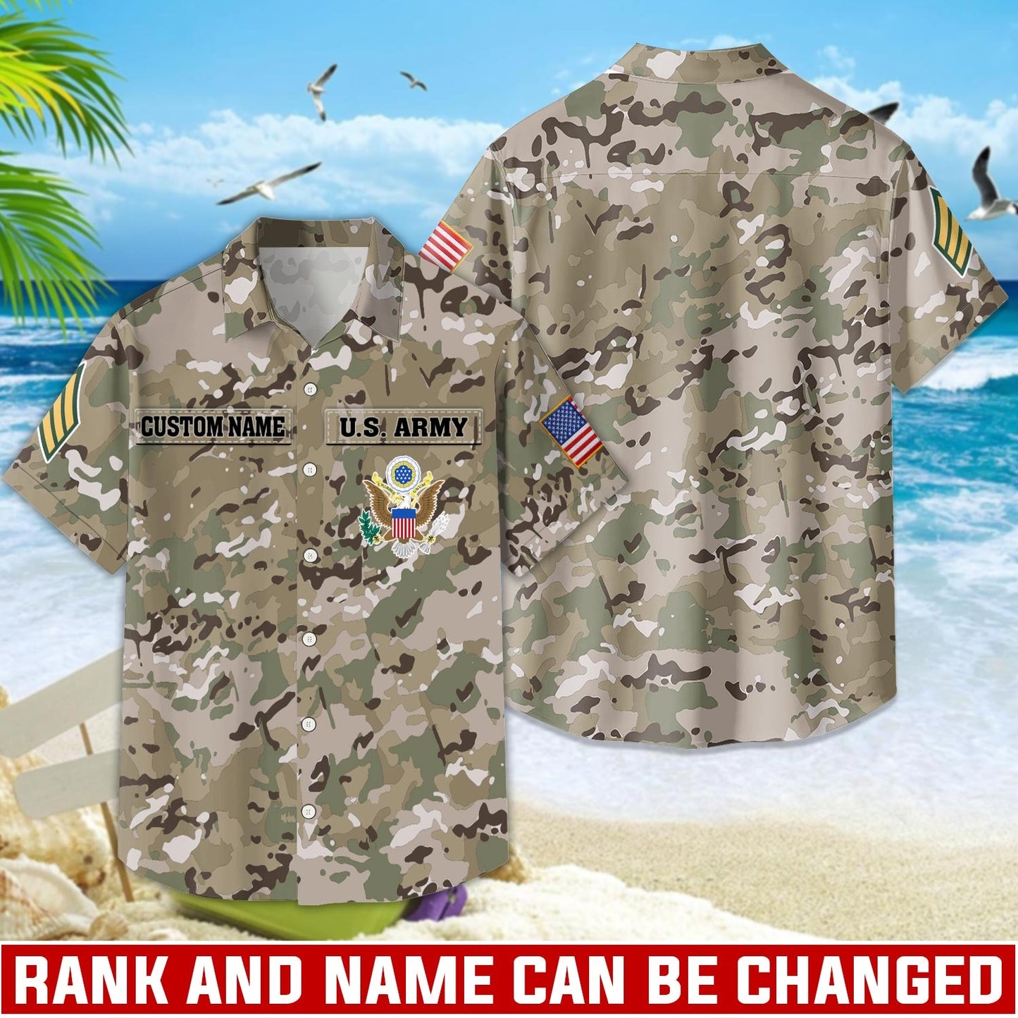 US Army – Hawaiian Shirt – Digital Camo Tactical