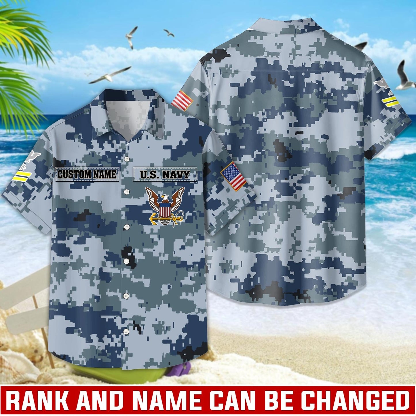US Navy – Hawaiian Shirt –  Digital Camo Tactical