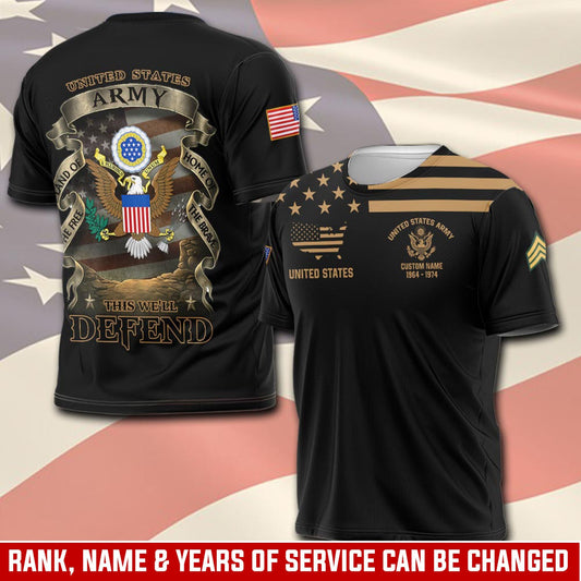 U.S Army – T-shirt –  Vintage Gold Statement