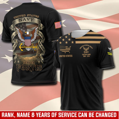 U.S Navy – T-shirt –  Vintage Gold Statement