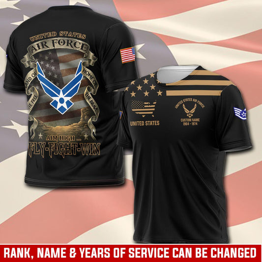 U.S Air Force – T-shirt – Vintage Gold Statement