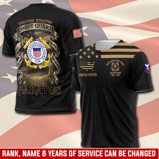 U.S Coast Guard – T-shirt – Vintage Gold Statement
