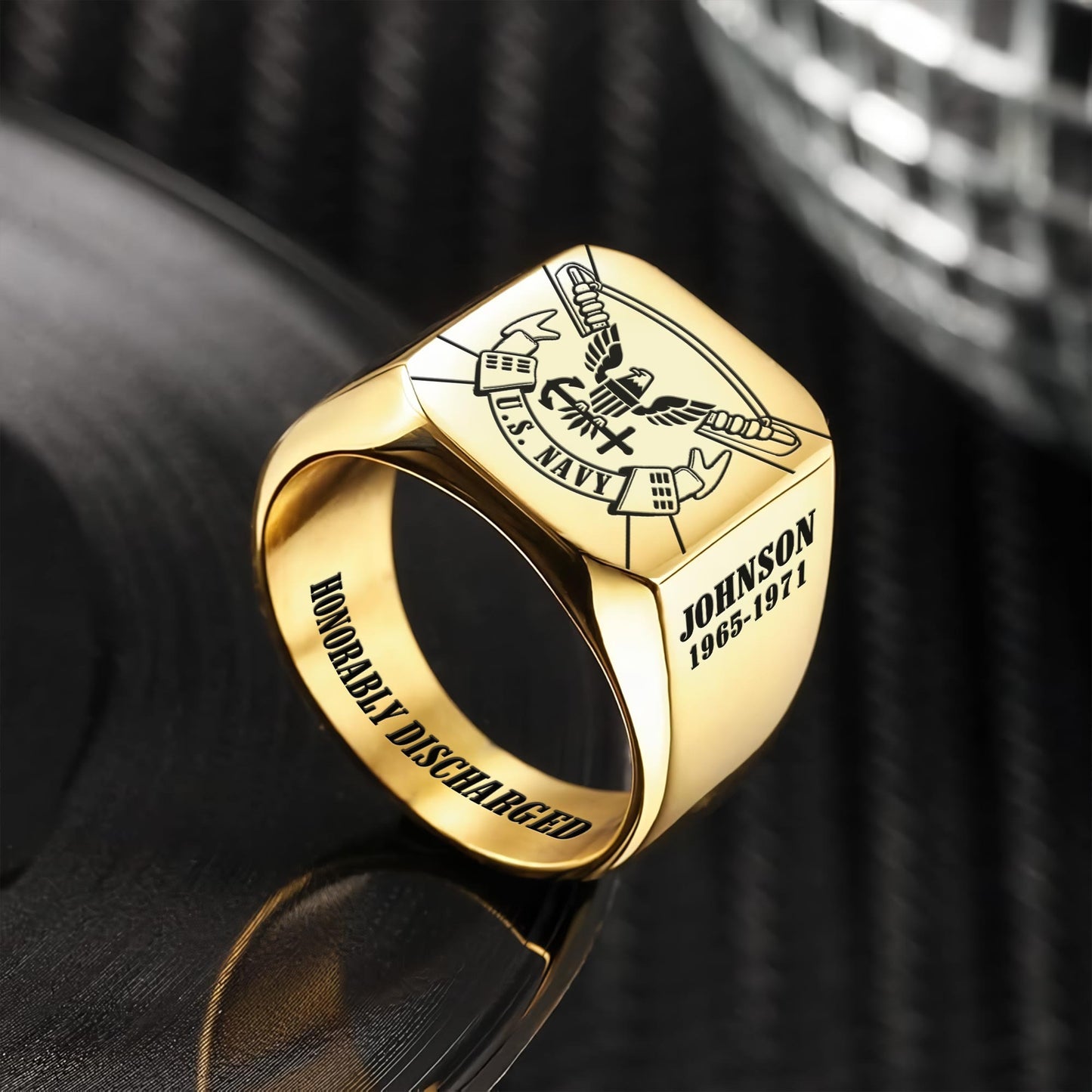 US Navy – Engraved Men's Ring – Service Legacy Ring