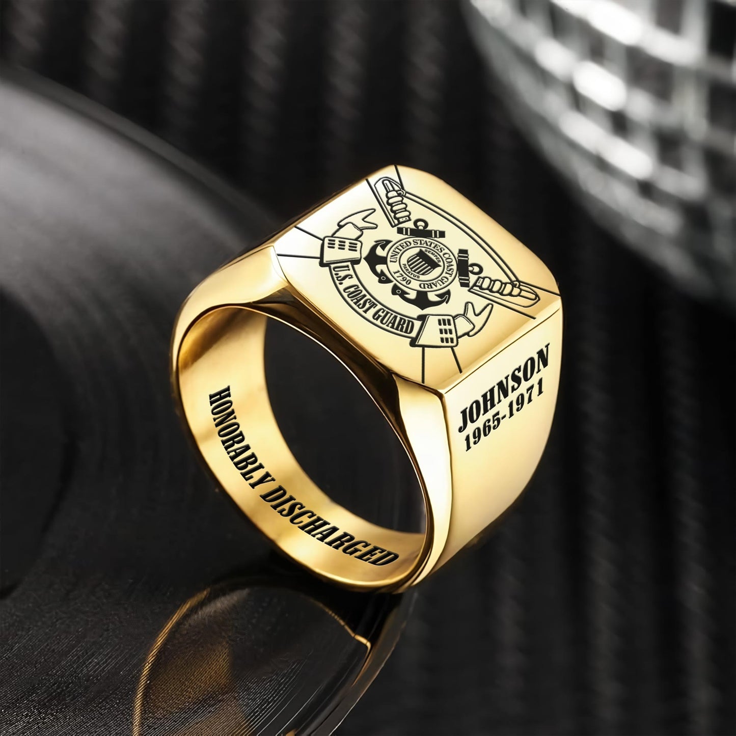 US Coast Guard – Engraved Men's Ring – Service Legacy Ring