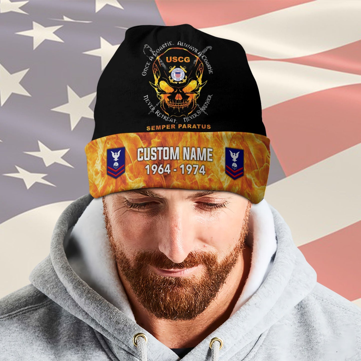US Coast Guard – Beanie Hat – Flame Warrior Emblem