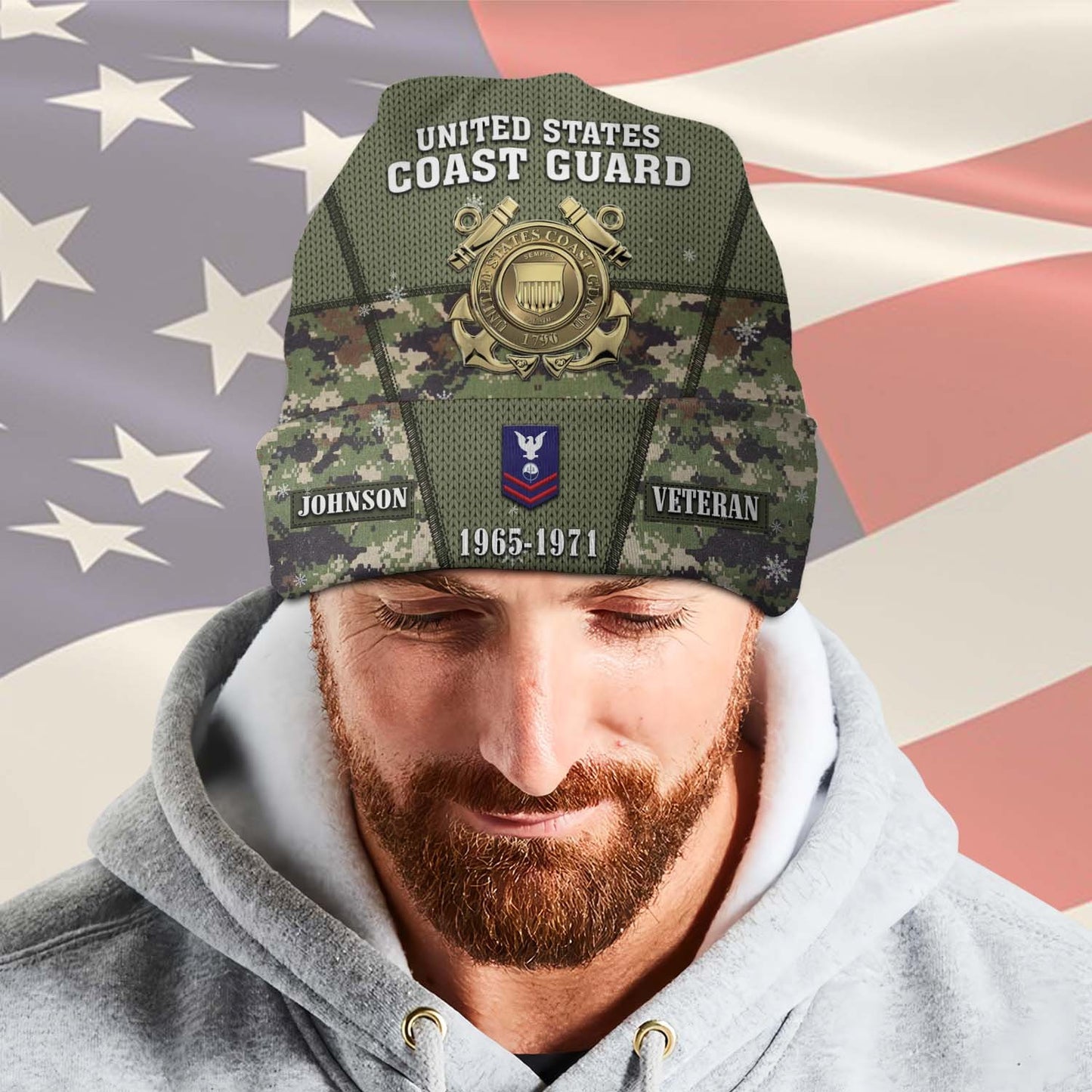 US Coast Guard – Beanie Hat – Digital Camo Veteran