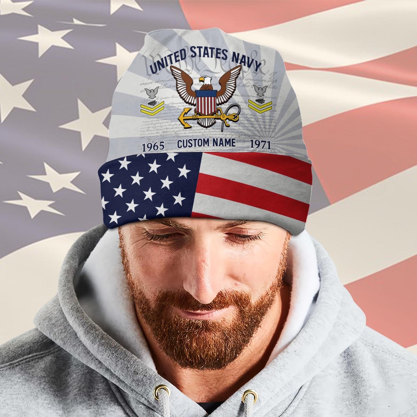 US Navy – Beanie Hat – Stars & Stripes Veteran
