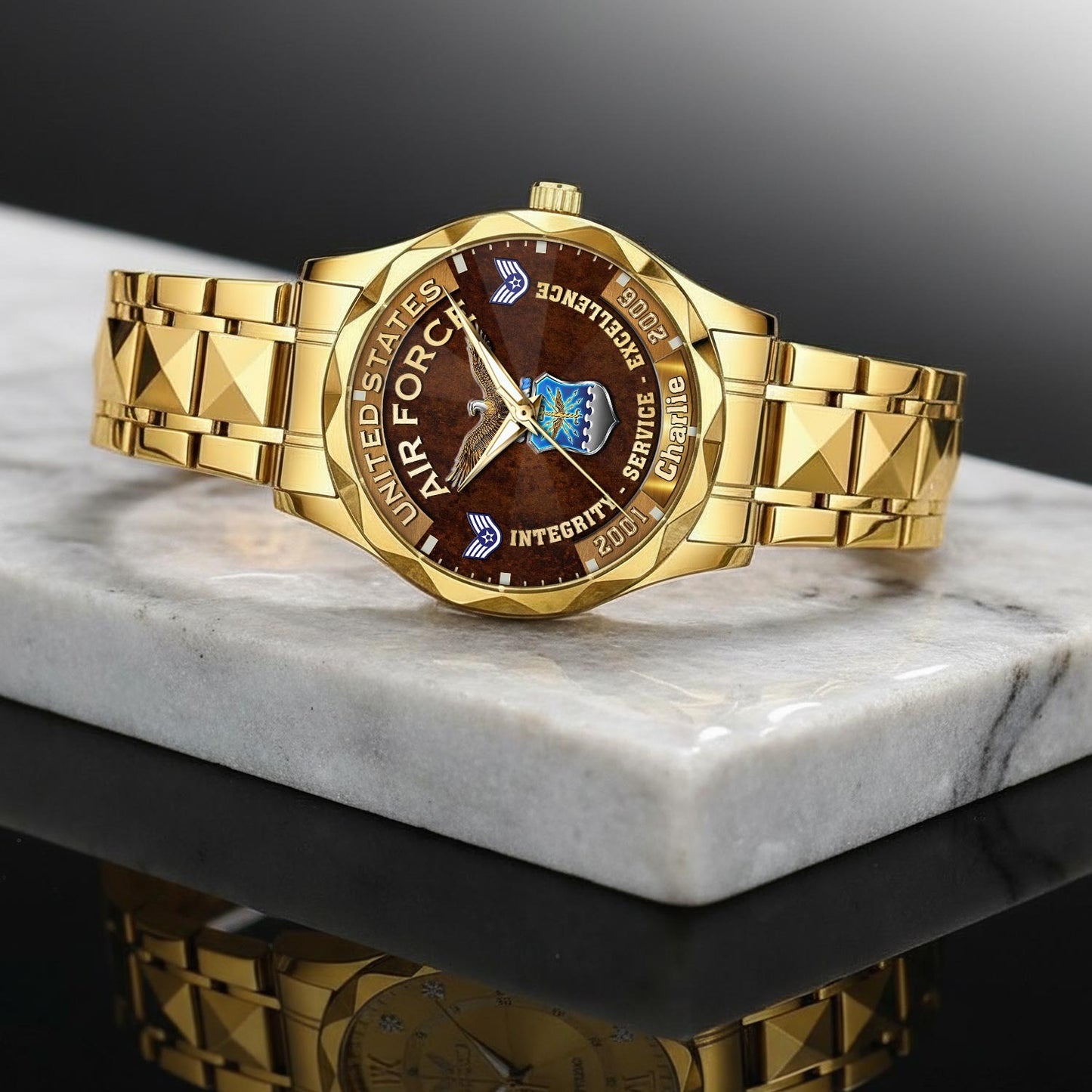 US Air Force – Diamond-Cut Bezel Watch – Duty Honor Country