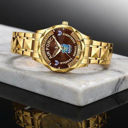 US Air Force – Diamond-Cut Bezel Watch – Duty Honor Country