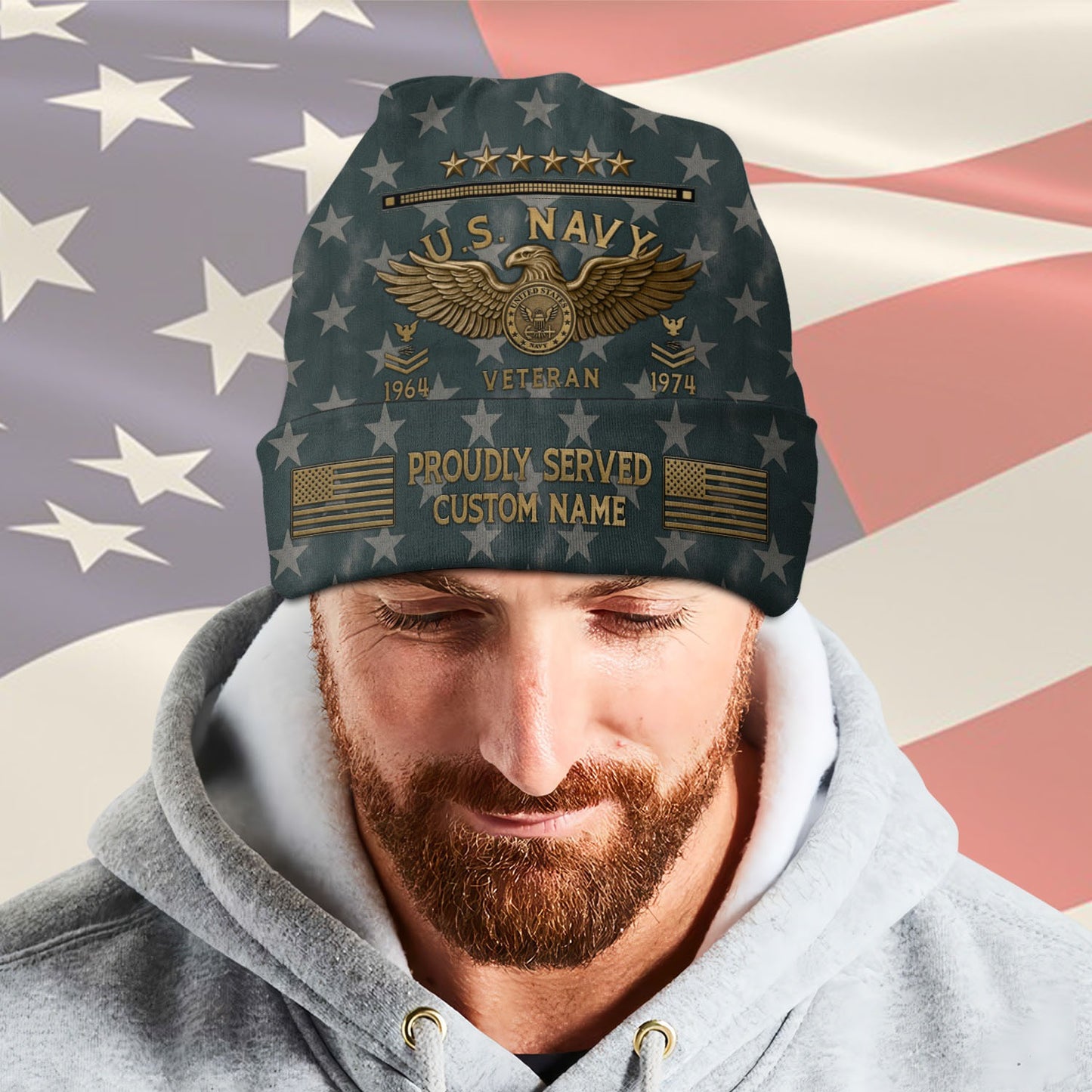 US Navy – Beanie Hat – Stars & Valor Crest