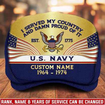Custom U.S. Navy Jeff Cap –  Heritage Flag Emblem