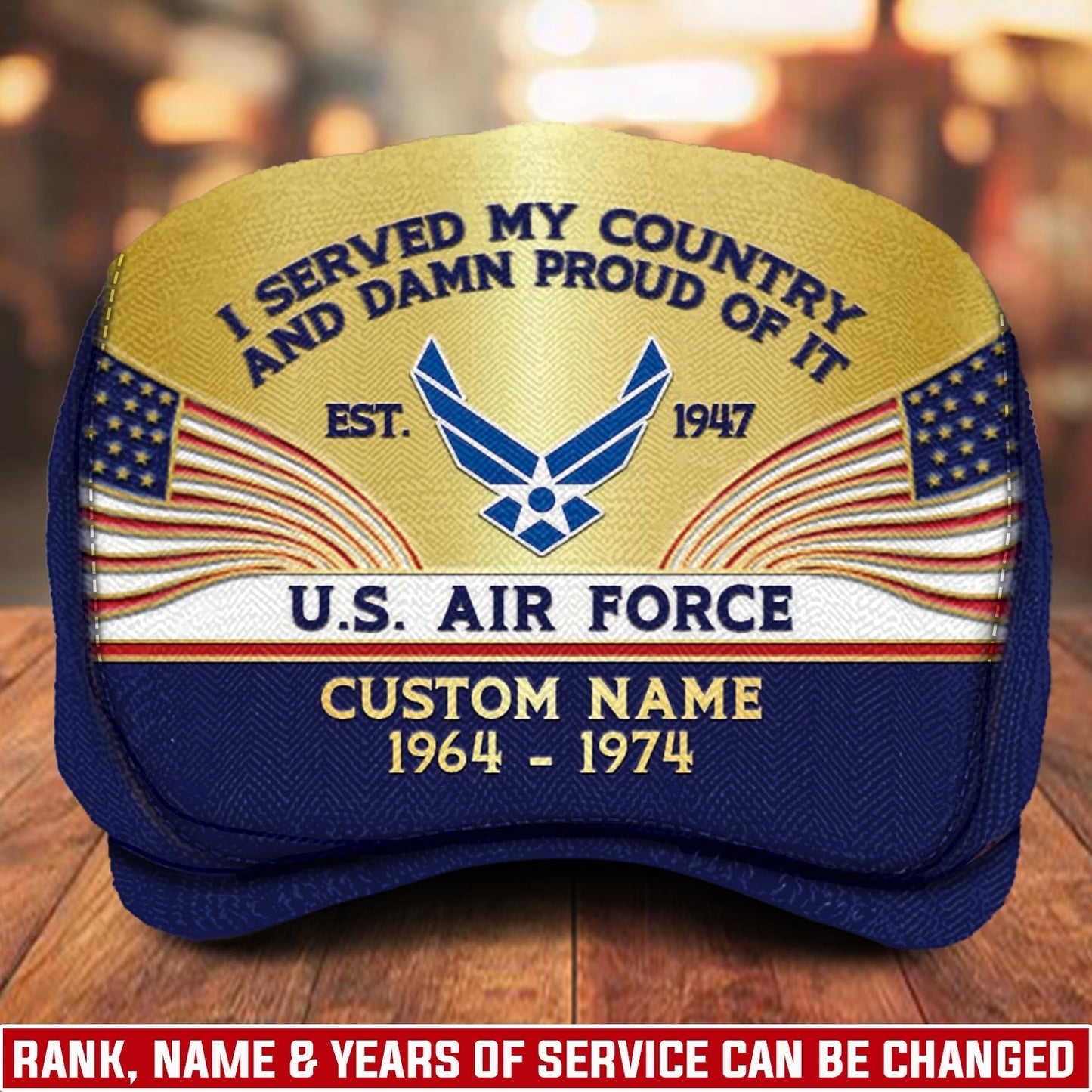 Custom U.S. Air Force Jeff Cap – Heritage Flag Emblem