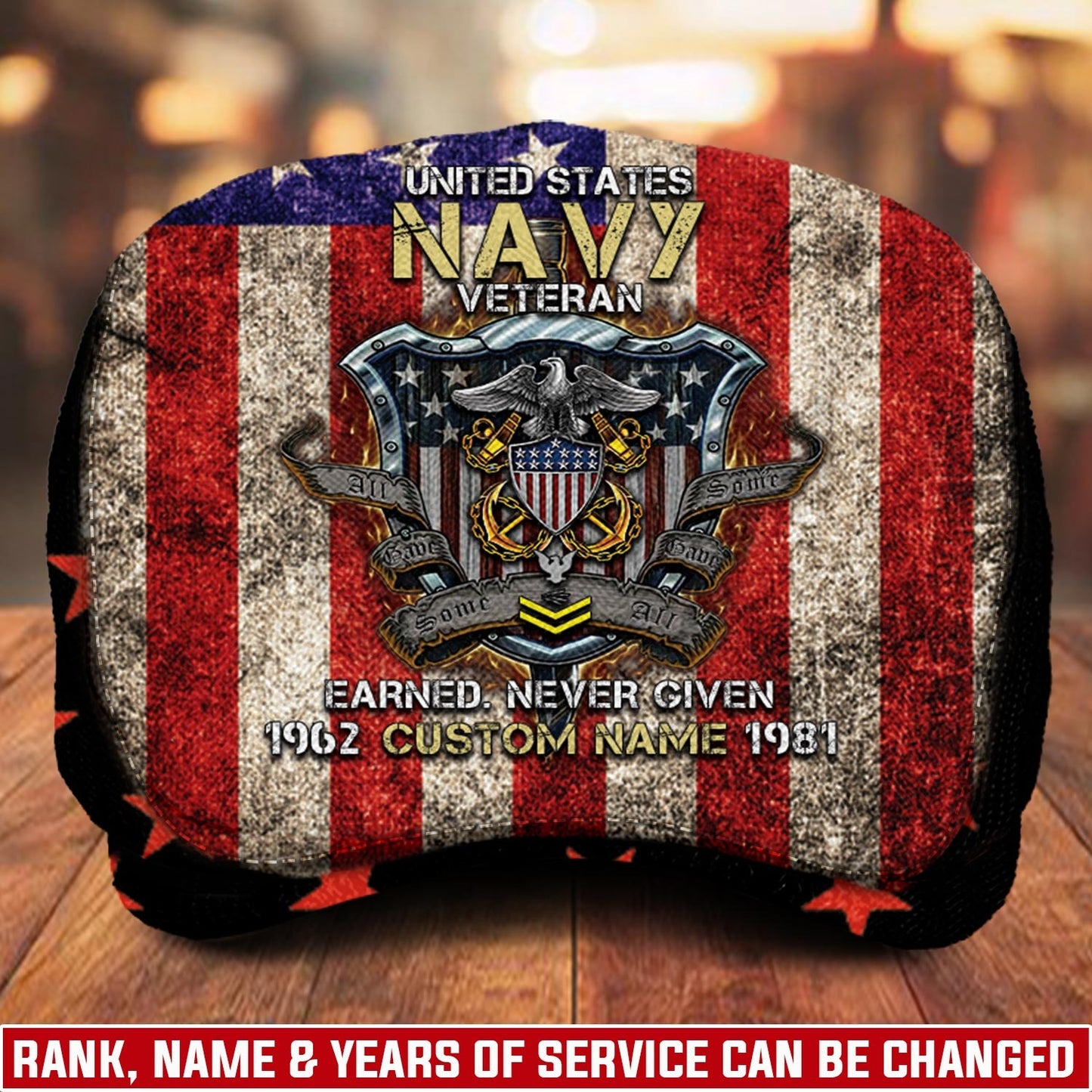 Custom U.S. Navy Jeff Cap –  Patriot Shield Design