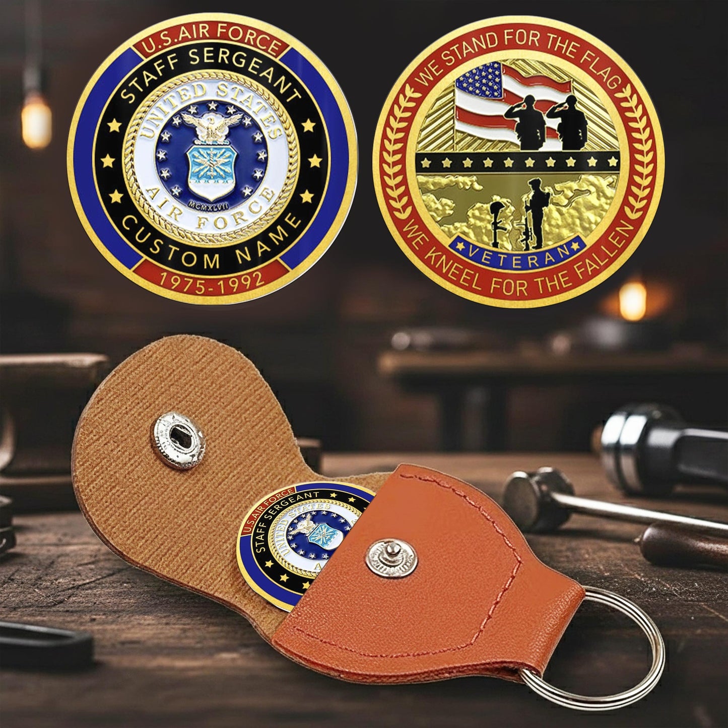US Air Force – Military Printed Challenge Coin – We Stand For The Flag
