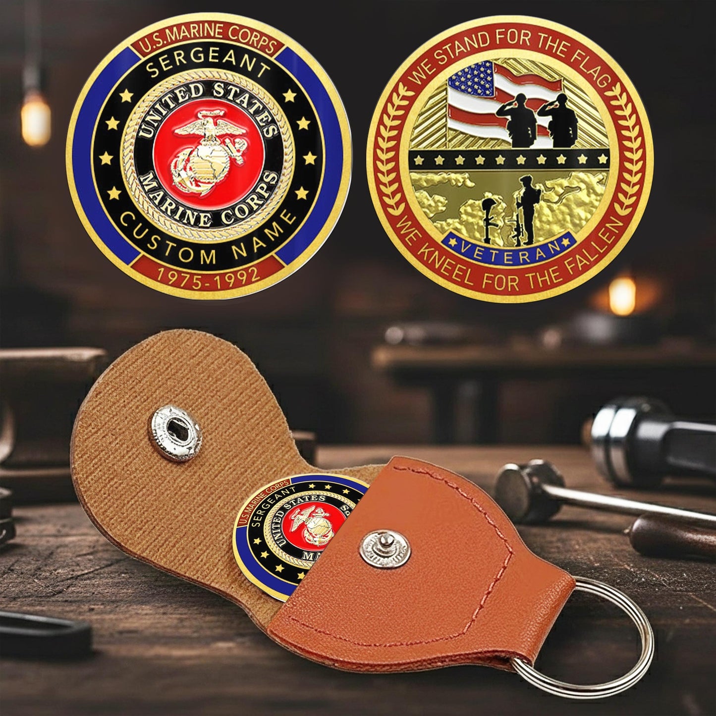 US Marine Corps – Military Printed Challenge Coin – We Stand For The Flag
