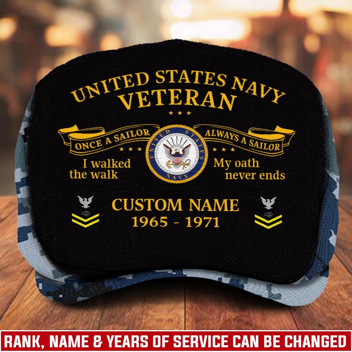 Custom U.S. Navy Jeff Cap –  Heritage Oath Emblem
