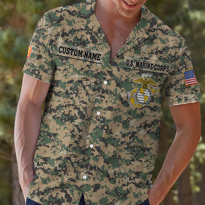 US Marine Corps – Hawaiian Shirt – Digital Camo Tactical