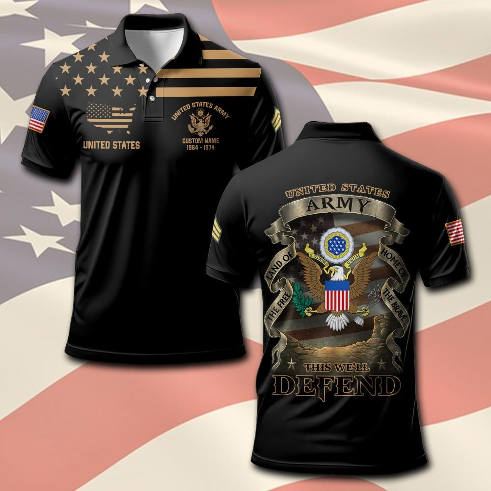 U.S Army – T-shirt –  Vintage Gold Statement