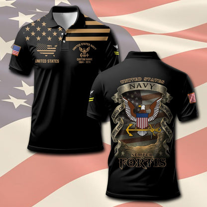 U.S Navy – T-shirt –  Vintage Gold Statement