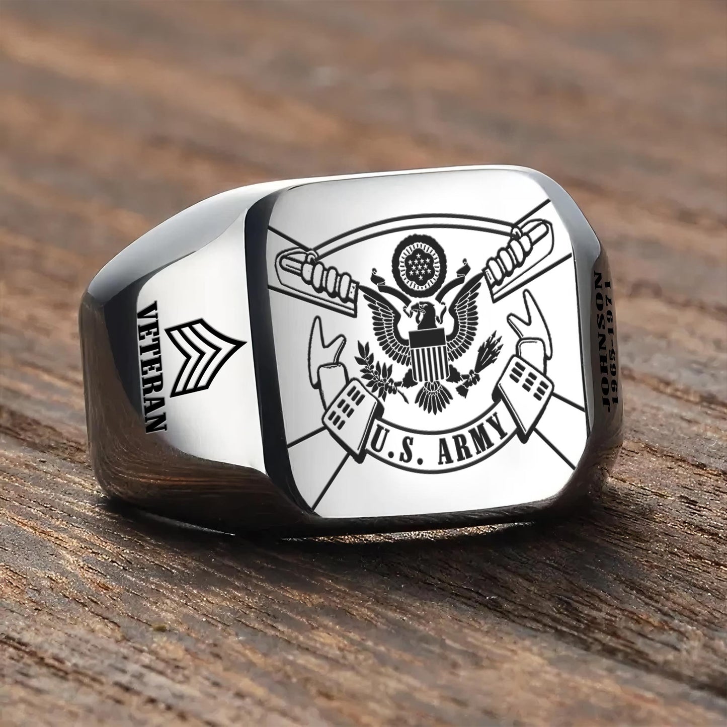 US Army – Engraved Men's Ring – Service Legacy Ring