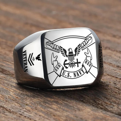US Navy – Engraved Men's Ring – Service Legacy Ring