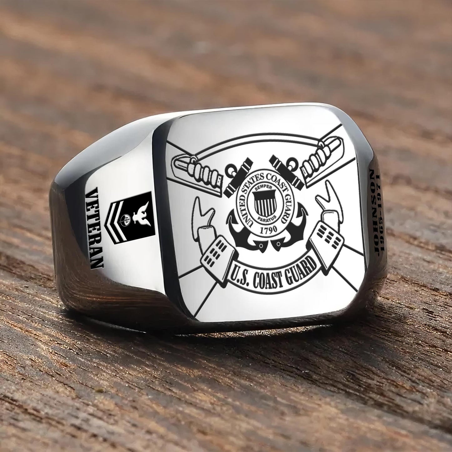 US Coast Guard – Engraved Men's Ring – Service Legacy Ring