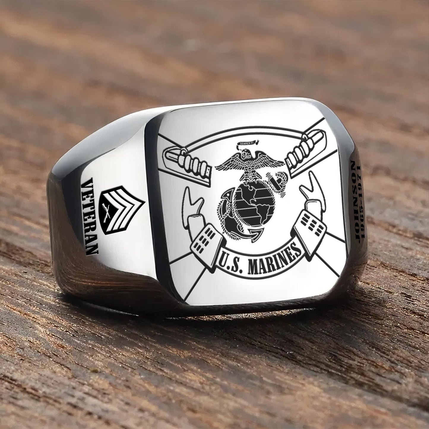US Marine Corps – Engraved Men's Ring – Service Legacy Ring