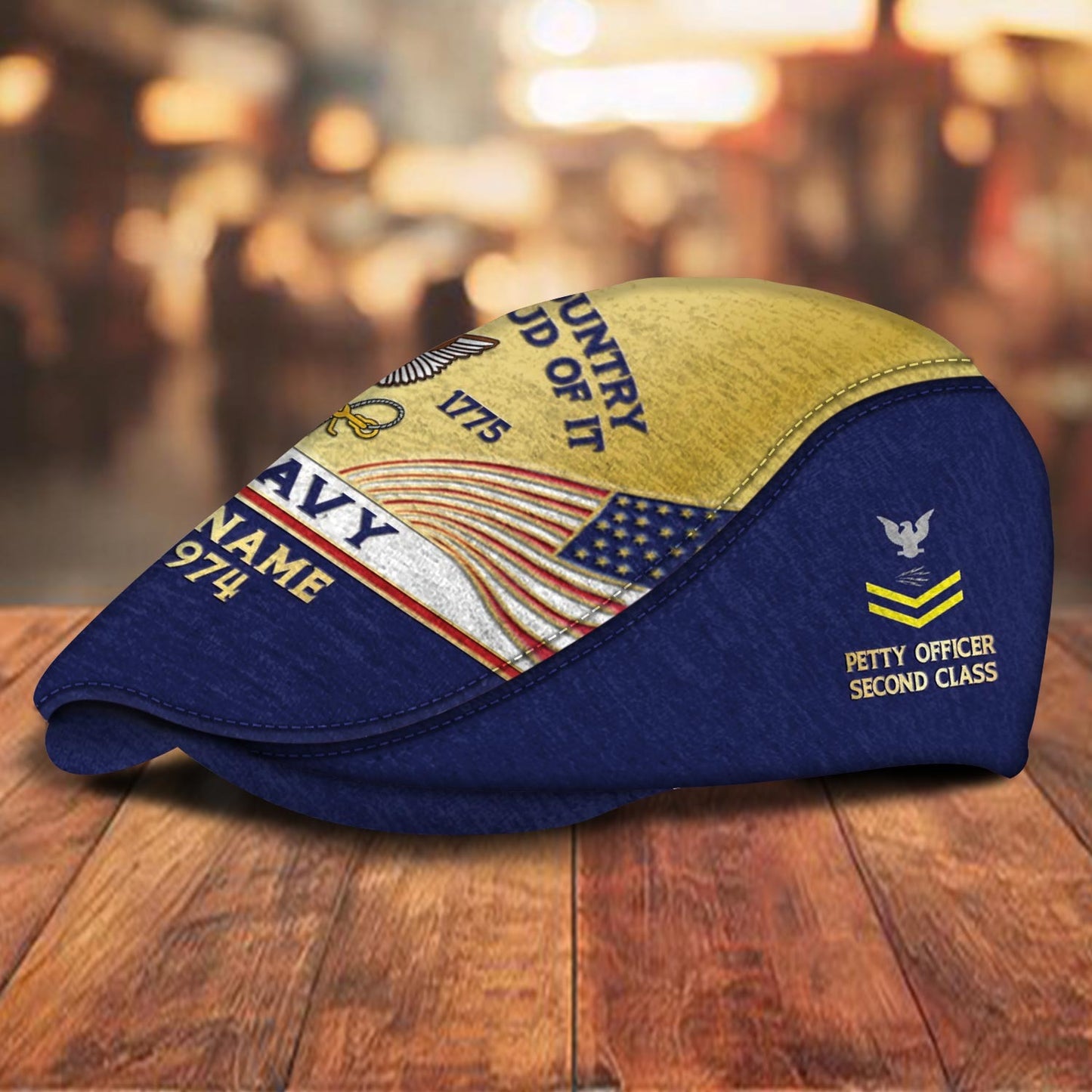 Custom U.S. Navy Jeff Cap –  Heritage Flag Emblem