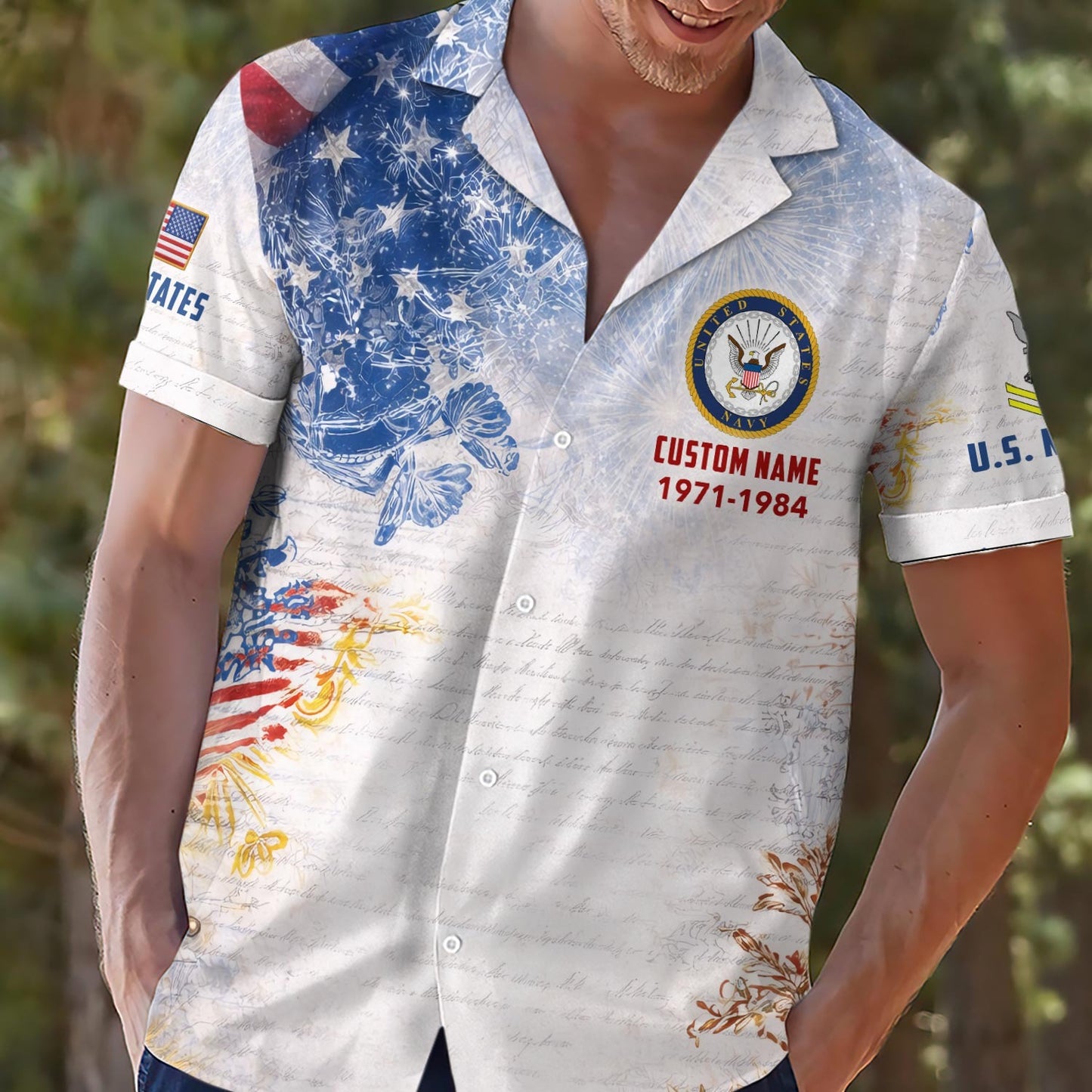 US Navy – Hawaiian Shirt –  Patriotic Ocean Vibe