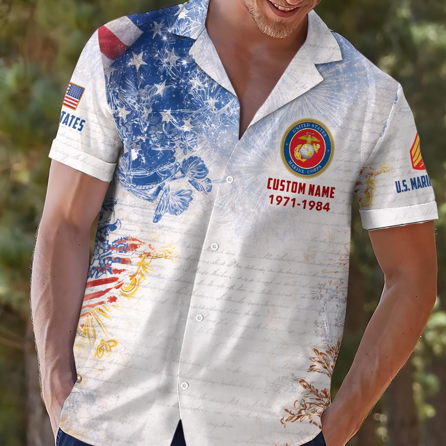 US Marine Corps – Hawaiian Shirt – Patriotic Ocean Vibe