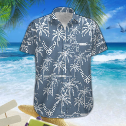 US Air Force – Hawaiian Shirt – Tropical Line Art