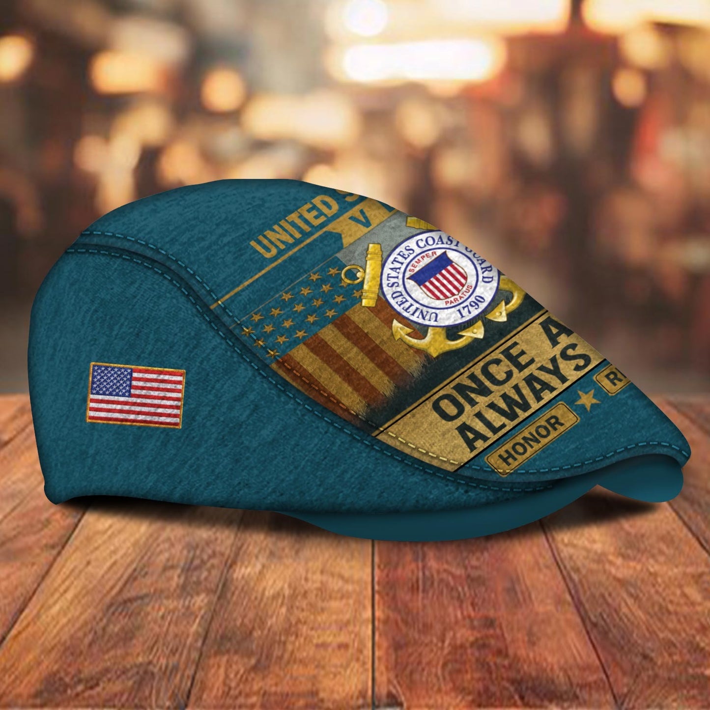 Custom U.S. Coast Guard Jeff Cap –  Old School Veteran Patch