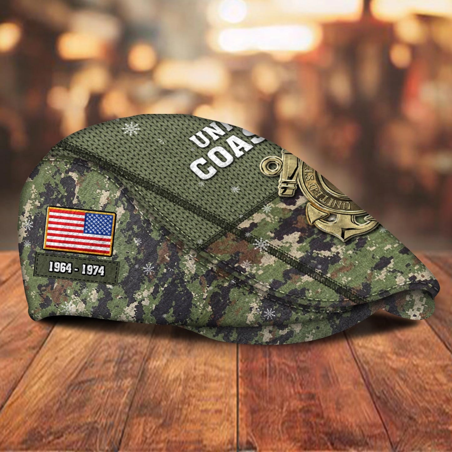 Custom U.S. Coast Guard Jeff Cap –  Digital Camo Badge