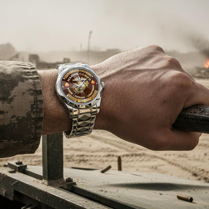 US Marine Corps – Diamond-Cut Bezel Watch – Duty Honor Country