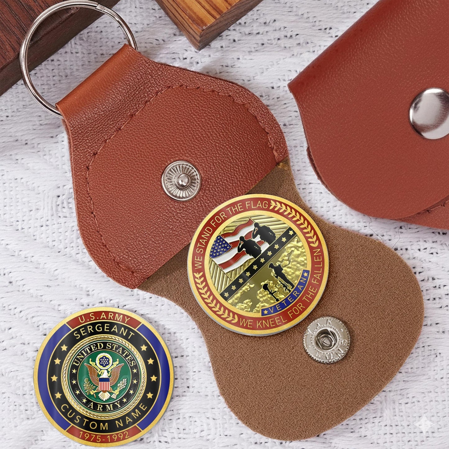 US Army – Military Printed Challenge Coin – We Stand For The Flag