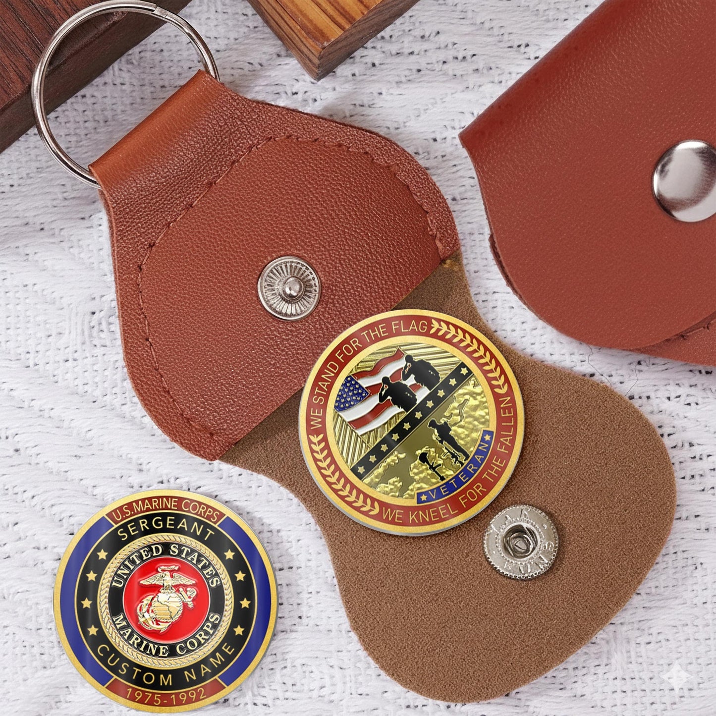 US Marine Corps – Military Printed Challenge Coin – We Stand For The Flag